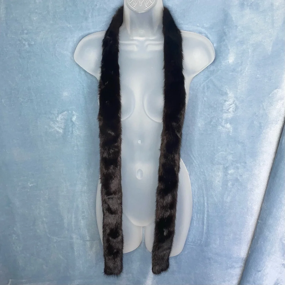 EUC genuine mink scarf/belt, dark brown, silky & luxurious vintage estate piece - Picture 3 of 5